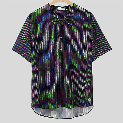 Men's Shirt Other Prints Striped Button-Down Print Short Sleeve Daily Tops Casual Green
Men's Shirt Other Prints Striped Button-Down Print Short Sleeve Daily Tops Casual Green