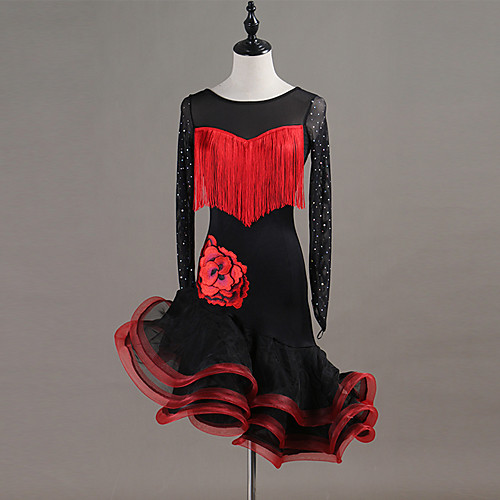 Latin Dance Dress Tassel Cascading Ruffles Women's Training Performance Long Sleeve Natural Elastane
Latin Dance Dress Tassel Cascading Ruffles Women's Training Performance Long Sleeve Natural Elastane