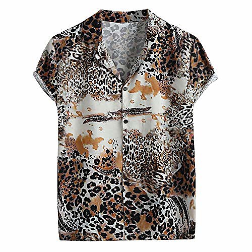 Men's Short Sleeve Floral Print Shirt Beach Hawaiian Button Down Dress Shirt (Leopard Print, L)
Men's Short Sleeve Floral Print Shirt Beach Hawaiian Button Down Dress Shirt (Leopard Print, L)
