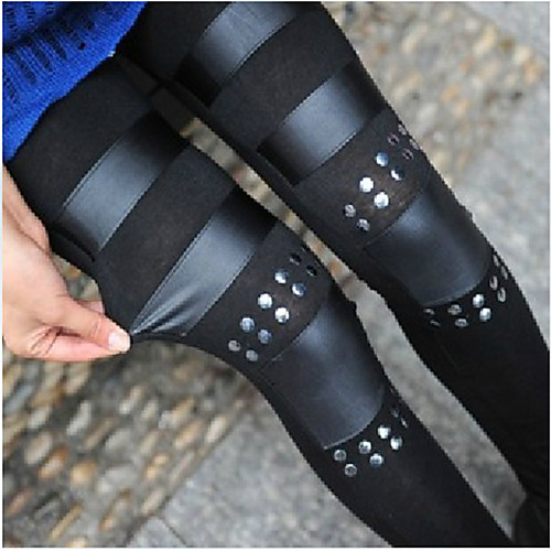 Women's Stylish Streetwear Comfort Casual Weekend Leggings Pants Plain Ankle-Length Patchwork Hot Drilling Black
Women's Stylish Streetwear Comfort Casual Weekend Leggings Pants Plain Ankle-Length Patchwork Hot Drilling Black