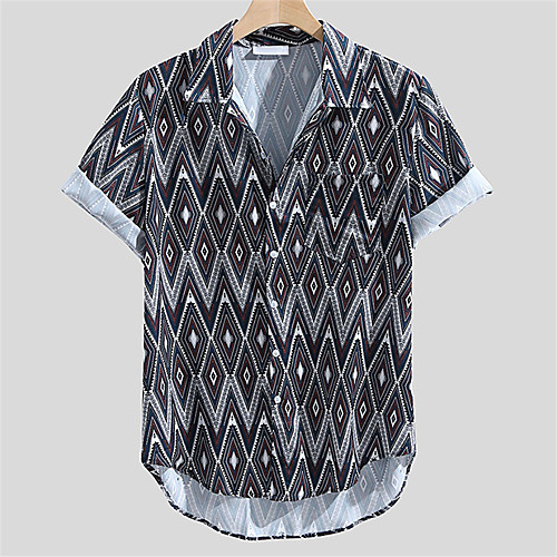 Men's Shirt Other Prints Argyle Button-Down Print Short Sleeve Daily Tops Casual Hawaiian Gray / Navy
Men's Shirt Other Prints Argyle Button-Down Print Short Sleeve Daily Tops Casual Hawaiian Gray / Navy