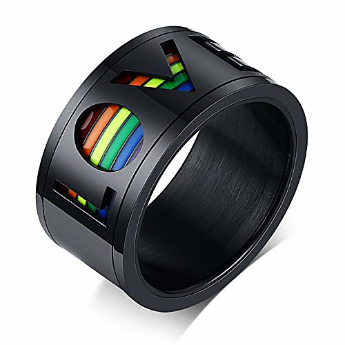 11mm stainless steel lgbt pride love ring rotatable for gay rainbow flag band black size 8
11mm stainless steel lgbt pride love ring rotatable for gay rainbow flag band black size 8