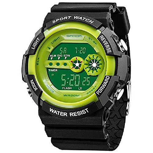 Digital Watch Plastic Band Multifunctional Waterproof LED 12/24 Hour Sport Electronic Wristwatch (Green)
Digital Watch Plastic Band Multifunctional Waterproof LED 12/24 Hour Sport Electronic Wristwatch (Green)