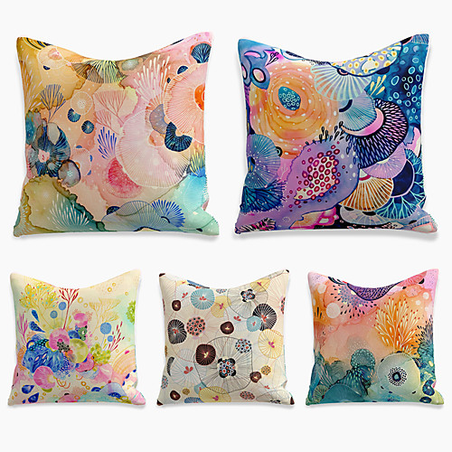 5 pcs Linen Pillow Cover, Floral&Plants Simple Casual Square Polyester Traditional Classic
5 pcs Linen Pillow Cover, Floral&Plants Simple Casual Square Polyester Traditional Classic
