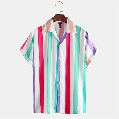 Men's Shirt Other Prints Striped Button-Down Print Short Sleeve Daily Tops Casual Blue
Men's Shirt Other Prints Striped Button-Down Print Short Sleeve Daily Tops Casual Blue