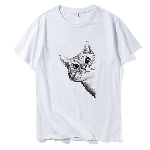 Men's T shirt 3D Print Cat Graphic Print Short Sleeve Daily Tops Cotton Casual Sports White Black Blue
Men's T shirt 3D Print Cat Graphic Print Short Sleeve Daily Tops Cotton Casual Sports White Black Blue