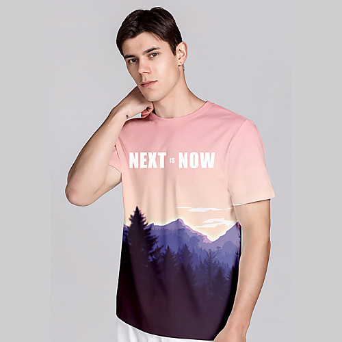 Men's T shirt 3D Print 3D Graphic Prints Landscape 3D Print Short Sleeve Daily Tops Casual Beach Blushing Pink
Men's T shirt 3D Print 3D Graphic Prints Landscape 3D Print Short Sleeve Daily Tops Casual Beach Blushing Pink