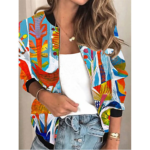 Women's Print Patchwork Active Spring & Fall Jacket Regular Daily Long Sleeve Air Layer Fabric Coat Tops Blue
Women's Print Patchwork Active Spring & Fall Jacket Regular Daily Long Sleeve Air Layer Fabric Coat Tops Blue