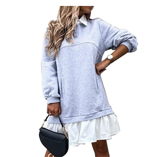 Women's Sweater Jumper Dress Knee Length Dress Light Blue Lake Green Solid black Beige Long Sleeve Solid Color Patchwork Fall Spring Shirt Collar Casual 2021 M L XL XXL 3XL
Women's Sweater Jumper Dress Knee Length Dress Light Blue Lake Green Solid black Beige Long Sleeve Solid Color Patchwork Fall Spring Shirt Collar Casual 2021 M L XL XXL 3XL