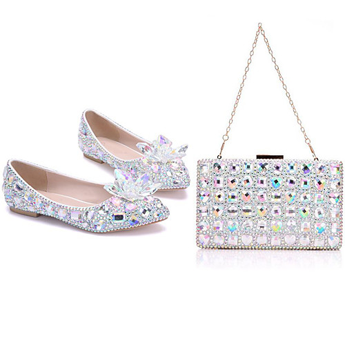 Women's Wedding Shoes Flat Heel Pointed Toe Wedding Flats Vintage Sexy Minimalism Wedding Party & Evening PU Rhinestone Crystal Sparkling Glitter Solid Colored Rainbow
Women's Wedding Shoes Flat Heel Pointed Toe Wedding Flats Vintage Sexy Minimalism Wedding Party & Evening PU Rhinestone Crystal Sparkling Glitter Solid Colored Rainbow
