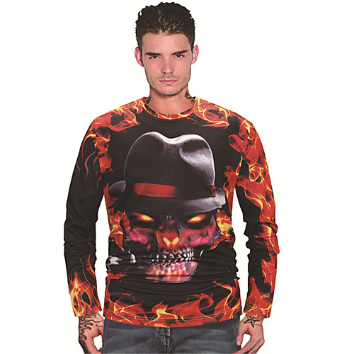 Men's T shirt 3D Print Graphic Prints Skull Flame 3D Print Long Sleeve Daily Tops Casual Beach Black
Men's T shirt 3D Print Graphic Prints Skull Flame 3D Print Long Sleeve Daily Tops Casual Beach Black