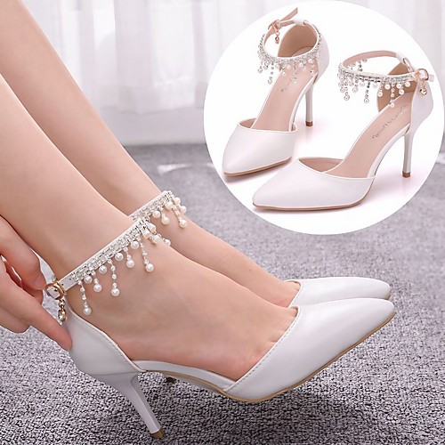 Women's Wedding Shoes Stiletto Heel Pointed Toe Wedding Pumps Vintage Sexy Minimalism Wedding Party & Evening PU Pearl Buckle Tassel Solid Colored White
Women's Wedding Shoes Stiletto Heel Pointed Toe Wedding Pumps Vintage Sexy Minimalism Wedding Party & Evening PU Pearl Buckle Tassel Solid Colored White