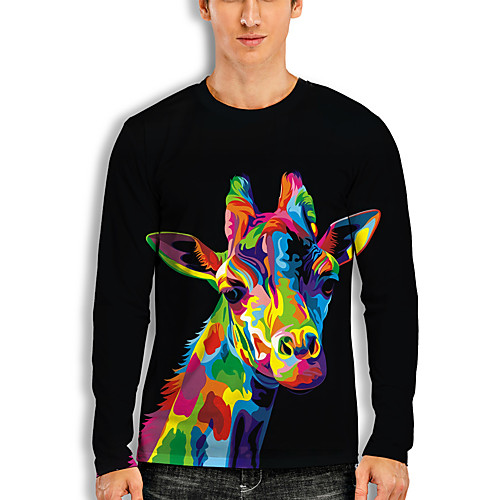 Men's T shirt 3D Print Graphic Giraffe Animal Print Long Sleeve Daily Tops Basic Casual Black
Men's T shirt 3D Print Graphic Giraffe Animal Print Long Sleeve Daily Tops Basic Casual Black