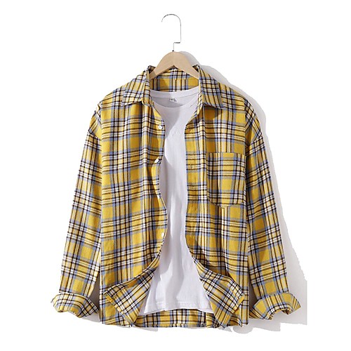 Men's Shirt Other Prints Lattice Button-Down Print Long Sleeve Daily Tops 100% Cotton Casual Yellow
Men's Shirt Other Prints Lattice Button-Down Print Long Sleeve Daily Tops 100% Cotton Casual Yellow