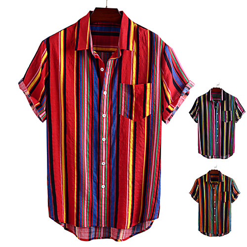 Men's Shirt Other Prints Striped Button-Down Print Short Sleeve Daily Tops Casual Black Blue Orange
Men's Shirt Other Prints Striped Button-Down Print Short Sleeve Daily Tops Casual Black Blue Orange