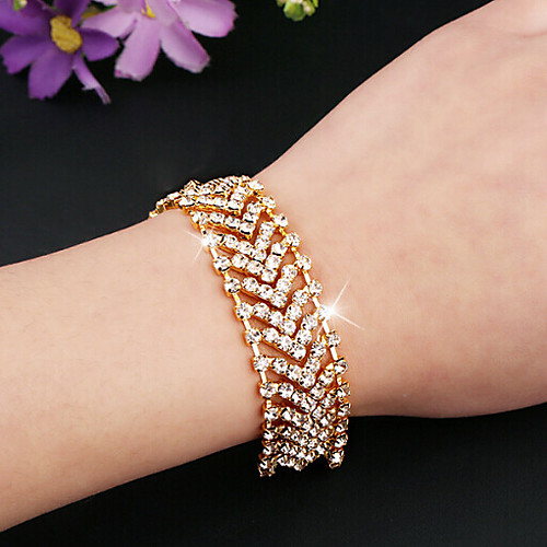 Women's Tennis Bracelet Hollow Out Fashion Fashion Rhinestone Bracelet Jewelry Gold / Silver For Christmas Halloween Gift Date Festival
Women's Tennis Bracelet Hollow Out Fashion Fashion Rhinestone Bracelet Jewelry Gold / Silver For Christmas Halloween Gift Date Festival