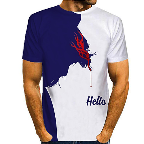 Men's T shirt 3D Print Graphic 3D Print Short Sleeve Casual Tops Simple Classic Blue / White
Men's T shirt 3D Print Graphic 3D Print Short Sleeve Casual Tops Simple Classic Blue / White
