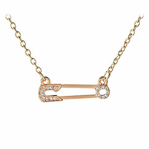 Safety Pin Necklace Pendant Hollow Exquisite Cubic Zirconia Pin Clavicle Chain Necklace Choker for Women Girls Fashion Jewelry Gift(gold)
Safety Pin Necklace Pendant Hollow Exquisite Cubic Zirconia Pin Clavicle Chain Necklace Choker for Women Girls Fashion Jewelry Gift(gold)