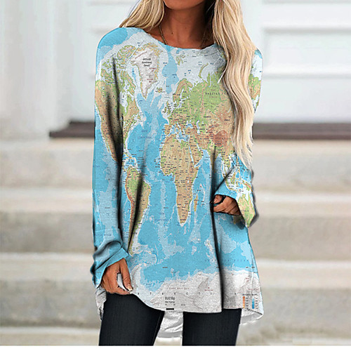 Women's T Shirt Dress Tee Dress Short Mini Dress Blue Long Sleeve Color Block Geometric Print Fall Spring Round Neck 3D Print Casual 3D Print S M L XL XXL 3XL
Women's T Shirt Dress Tee Dress Short Mini Dress Blue Long Sleeve Color Block Geometric Print Fall Spring Round Neck 3D Print Casual 3D Print S M L XL XXL 3XL