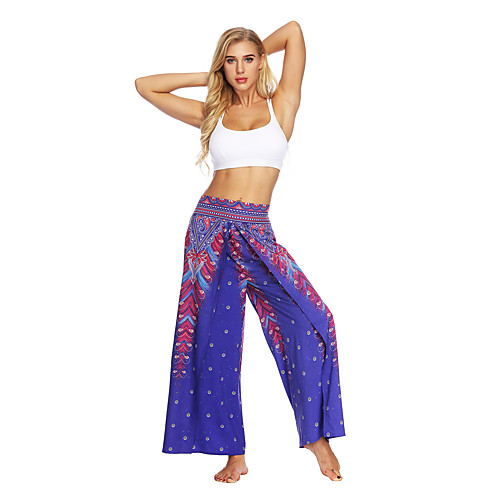 Women's Yoga Pants Wide Leg High Split Bottoms Breathable Quick Dry Bohemian Dark Blue Yoga Fitness Gym Workout Sports Activewear / Casual / Athleisure
Women's Yoga Pants Wide Leg High Split Bottoms Breathable Quick Dry Bohemian Dark Blue Yoga Fitness Gym Workout Sports Activewear / Casual / Athleisure