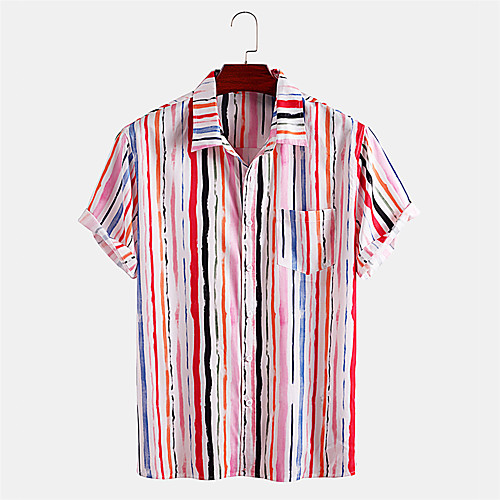Men's Shirt Other Prints Striped Button-Down Print Short Sleeve Daily Tops Casual Blushing Pink
Men's Shirt Other Prints Striped Button-Down Print Short Sleeve Daily Tops Casual Blushing Pink