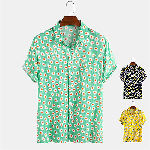 Men's Shirt Other Prints Floral Button-Down Print Short Sleeve Daily Tops 100% Cotton Casual Black Yellow Green
Men's Shirt Other Prints Floral Button-Down Print Short Sleeve Daily Tops 100% Cotton Casual Black Yellow Green