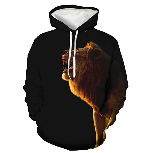 Men's Pullover Hoodie Sweatshirt 3D Lion Animal Print Daily Holiday 3D Print 3D Print Hoodies Sweatshirts Black
Men's Pullover Hoodie Sweatshirt 3D Lion Animal Print Daily Holiday 3D Print 3D Print Hoodies Sweatshirts Black