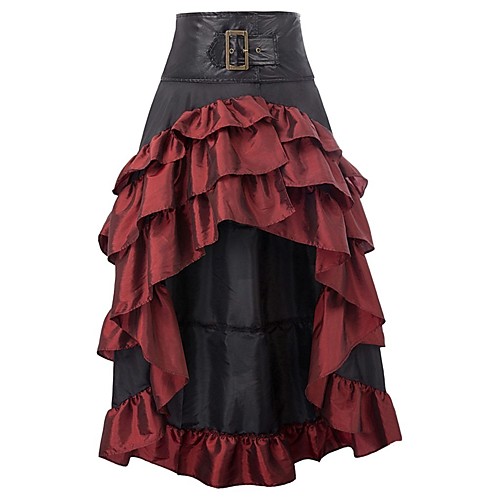 Women's Basic Skirts Color Block Layered Pleated Patchwork Black Red Brown / Asymmetrical
Women's Basic Skirts Color Block Layered Pleated Patchwork Black Red Brown / Asymmetrical