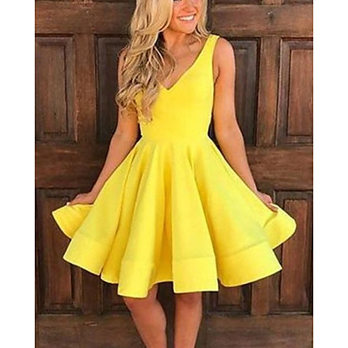 A-Line Minimalist Sexy Engagement Cocktail Party Dress V Neck Sleeveless Knee Length Satin with Pleats 2021
A-Line Minimalist Sexy Engagement Cocktail Party Dress V Neck Sleeveless Knee Length Satin with Pleats 2021
