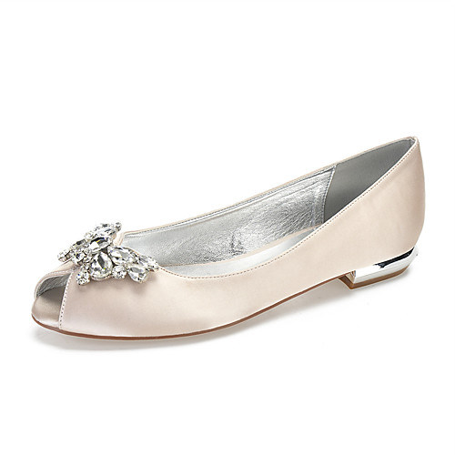 Women's Wedding Shoes Flat Heel Peep Toe Wedding Flats Classic Sweet Wedding Party & Evening Satin Rhinestone Crystal Solid Colored White Black Purple
Women's Wedding Shoes Flat Heel Peep Toe Wedding Flats Classic Sweet Wedding Party & Evening Satin Rhinestone Crystal Solid Colored White Black Purple