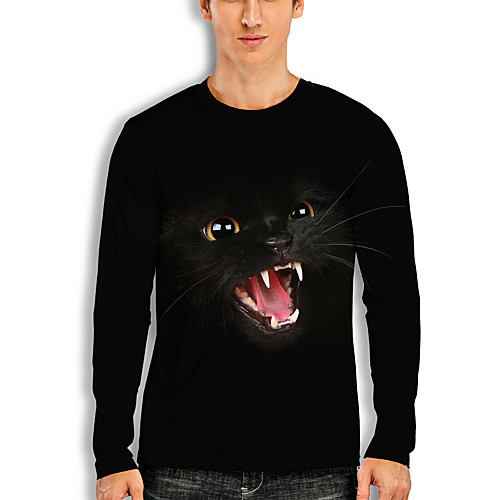 Men's T shirt 3D Print Graphic 3D Animal Print Long Sleeve Casual Tops Cartoon Classic Black
Men's T shirt 3D Print Graphic 3D Animal Print Long Sleeve Casual Tops Cartoon Classic Black