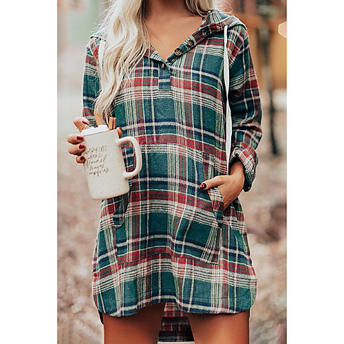 Women's T Shirt Dress Tee Dress Short Mini Dress Green Long Sleeve Plaid Split Spring Hooded Vintage 2021 S M L XL
Women's T Shirt Dress Tee Dress Short Mini Dress Green Long Sleeve Plaid Split Spring Hooded Vintage 2021 S M L XL