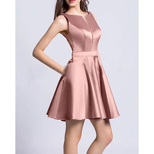 A-Line Minimalist Elegant Homecoming Cocktail Party Dress Jewel Neck Sleeveless Short / Mini Satin with Pleats 2021
A-Line Minimalist Elegant Homecoming Cocktail Party Dress Jewel Neck Sleeveless Short / Mini Satin with Pleats 2021