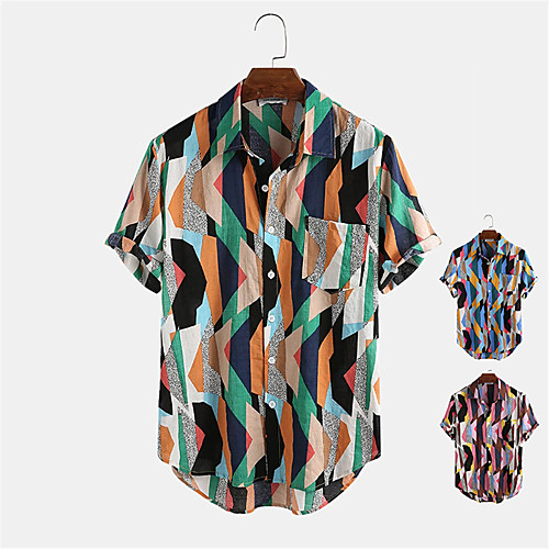 Men's Shirt Other Prints Graphic Color Block Button-Down Print Short Sleeve Daily Tops Casual Hawaiian Blue Red Green
Men's Shirt Other Prints Graphic Color Block Button-Down Print Short Sleeve Daily Tops Casual Hawaiian Blue Red Green