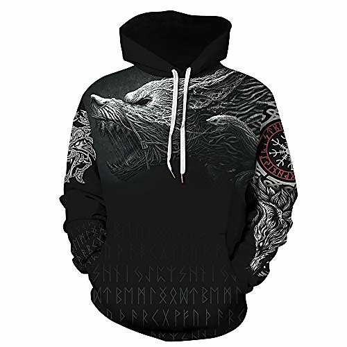 Viking Hoodie 3D Digital Printing Casual Loose Couples Pullover Sweater Long-Sleeve Autumn Baseball Uniform with Big Pockets
Viking Hoodie 3D Digital Printing Casual Loose Couples Pullover Sweater Long-Sleeve Autumn Baseball Uniform with Big Pockets