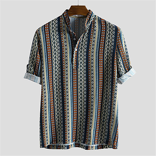 Men's Shirt Other Prints Striped Button-Down Print Short Sleeve Daily Tops Casual Hawaiian Green Brown
Men's Shirt Other Prints Striped Button-Down Print Short Sleeve Daily Tops Casual Hawaiian Green Brown