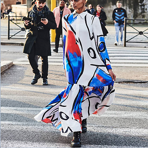 Women's Swing Dress Maxi long Dress White Long Sleeve Print Patchwork Print Fall Spring Shirt Collar Elegant Boho 2021 S M L XL
Women's Swing Dress Maxi long Dress White Long Sleeve Print Patchwork Print Fall Spring Shirt Collar Elegant Boho 2021 S M L XL