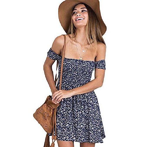 Women's summer dress off shoulder floral mini dress short casual dress beach dress with high waist shoulder sexy elegant (M, white)
Women's summer dress off shoulder floral mini dress short casual dress beach dress with high waist shoulder sexy elegant (M, white)