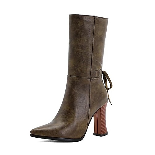 Women's Boots Block Heel Boots Chunky Heel Pointed Toe Mid Calf Boots Classic Sexy Wedding Party & Evening PU Lace-up Solid Colored Black Yellow Green / Mid-Calf Boots
Women's Boots Block Heel Boots Chunky Heel Pointed Toe Mid Calf Boots Classic Sexy Wedding Party & Evening PU Lace-up Solid Colored Black Yellow Green / Mid-Calf Boots