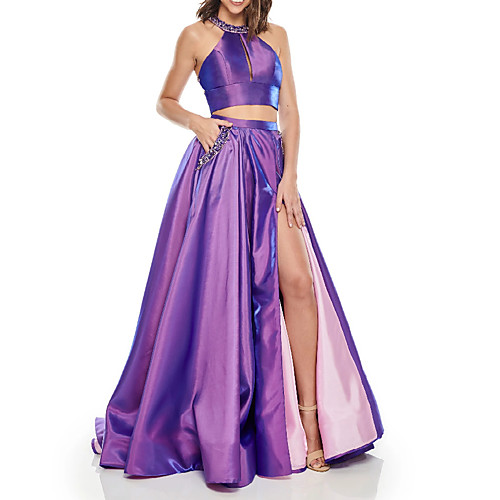 Two Piece Beautiful Back Sexy Wedding Guest Formal Evening Dress Halter Neck Sleeveless Sweep / Brush Train Taffeta with Pleats Split 2021
Two Piece Beautiful Back Sexy Wedding Guest Formal Evening Dress Halter Neck Sleeveless Sweep / Brush Train Taffeta with Pleats Split 2021