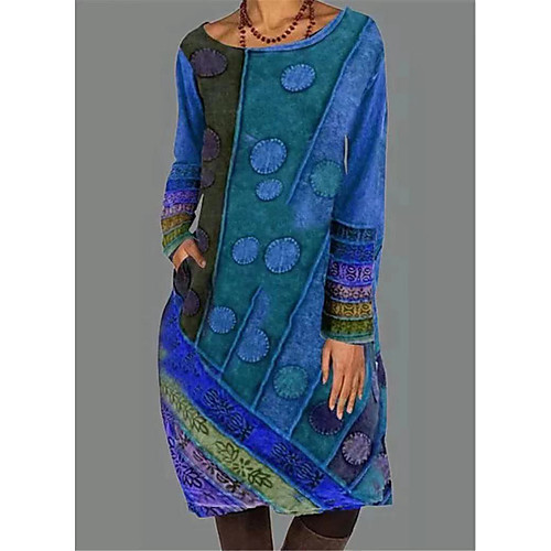 Women's Shift Dress Midi Dress Blue Purple Red Orange Green Brown Long Sleeve Printed Print Spring Round Neck Vintage 2021 S M L XL XXL 3XL
Women's Shift Dress Midi Dress Blue Purple Red Orange Green Brown Long Sleeve Printed Print Spring Round Neck Vintage 2021 S M L XL XXL 3XL