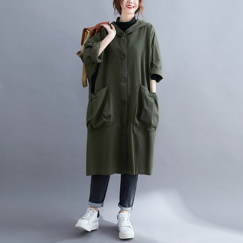 Women's Solid Colored Fall Trench Coat Regular Going out Long Sleeve Coat Tops Black
Women's Solid Colored Fall Trench Coat Regular Going out Long Sleeve Coat Tops Black