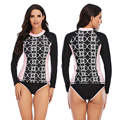 Women's Rashguard Swimsuit Elastane Swimwear Breathable Quick Dry Long Sleeve 2 Piece - Swimming Surfing Water Sports Painting Autumn / Fall Spring Summer
Women's Rashguard Swimsuit Elastane Swimwear Breathable Quick Dry Long Sleeve 2 Piece - Swimming Surfing Water Sports Painting Autumn / Fall Spring Summer