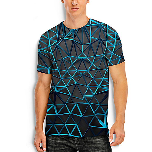 Men's T shirt 3D Print 3D Geometry 3D Print Short Sleeve Daily Tops Casual Blue
Men's T shirt 3D Print 3D Geometry 3D Print Short Sleeve Daily Tops Casual Blue