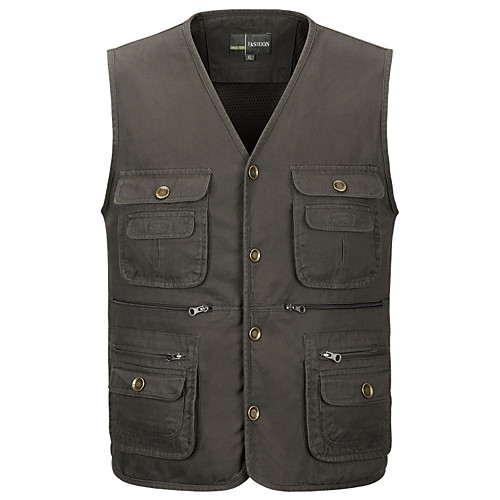 Men's Hiking Vest / Gilet Fishing Vest Sleeveless Vest / Gilet Top Outdoor Lightweight Breathable Quick Dry Sweat wicking Summer Cotton Solid Color Army Green Khaki Green Fishing Climbing Running
Men's Hiking Vest / Gilet Fishing Vest Sleeveless Vest / Gilet Top Outdoor Lightweight Breathable Quick Dry Sweat wicking Summer Cotton Solid Color Army Green Khaki Green Fishing Climbing Running