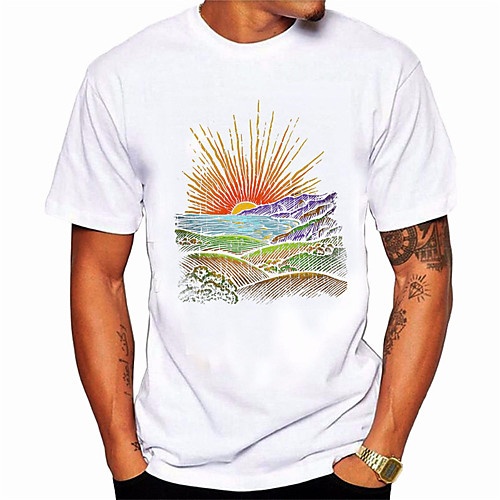 Men's T shirt Hot Stamping Rainbow Print Short Sleeve Daily Tops 100% Cotton Basic Casual Blue Purple Brown
Men's T shirt Hot Stamping Rainbow Print Short Sleeve Daily Tops 100% Cotton Basic Casual Blue Purple Brown