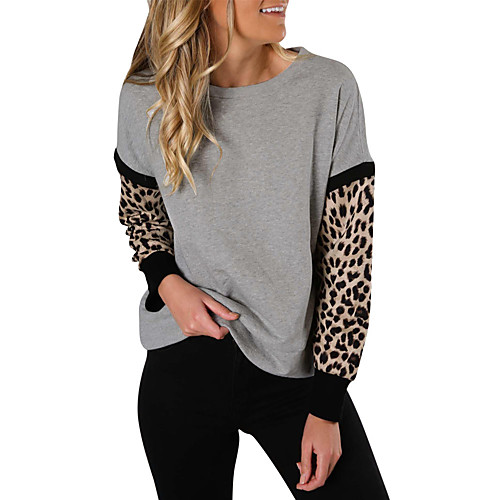 Women's Sweatshirt Sweater Pullover Leopard Print Crew Neck Leopard Sport Athleisure Sweatshirt Top Long Sleeve Breathable Soft Comfortable Everyday Use Casual Daily Outdoor
Women's Sweatshirt Sweater Pullover Leopard Print Crew Neck Leopard Sport Athleisure Sweatshirt Top Long Sleeve Breathable Soft Comfortable Everyday Use Casual Daily Outdoor