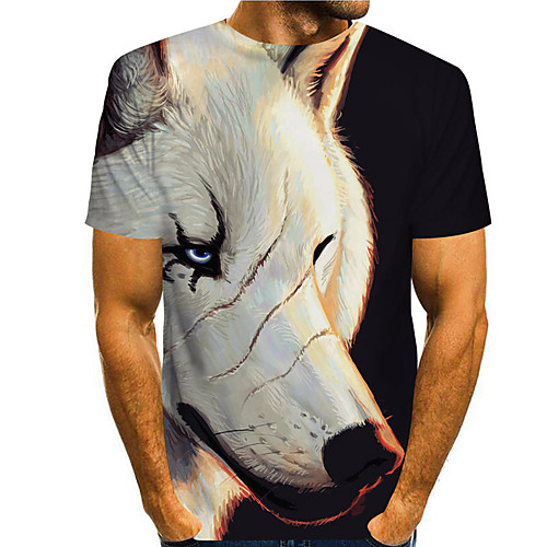 Men's T shirt 3D Print Graphic Prints Wolf 3D Print Short Sleeve Daily Tops Casual Fashion Black
Men's T shirt 3D Print Graphic Prints Wolf 3D Print Short Sleeve Daily Tops Casual Fashion Black