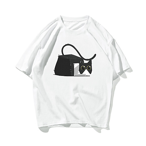 Men's Unisex T shirt Hot Stamping Cat Animal Plus Size Print Short Sleeve Daily Tops 100% Cotton Basic Casual White Black Orange
Men's Unisex T shirt Hot Stamping Cat Animal Plus Size Print Short Sleeve Daily Tops 100% Cotton Basic Casual White Black Orange