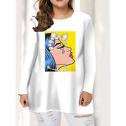Women's Plus Size Print Graphic Abstract Portrait T shirt Large Size Round Neck Long Sleeve Tops Big Size
Women's Plus Size Print Graphic Abstract Portrait T shirt Large Size Round Neck Long Sleeve Tops Big Size
